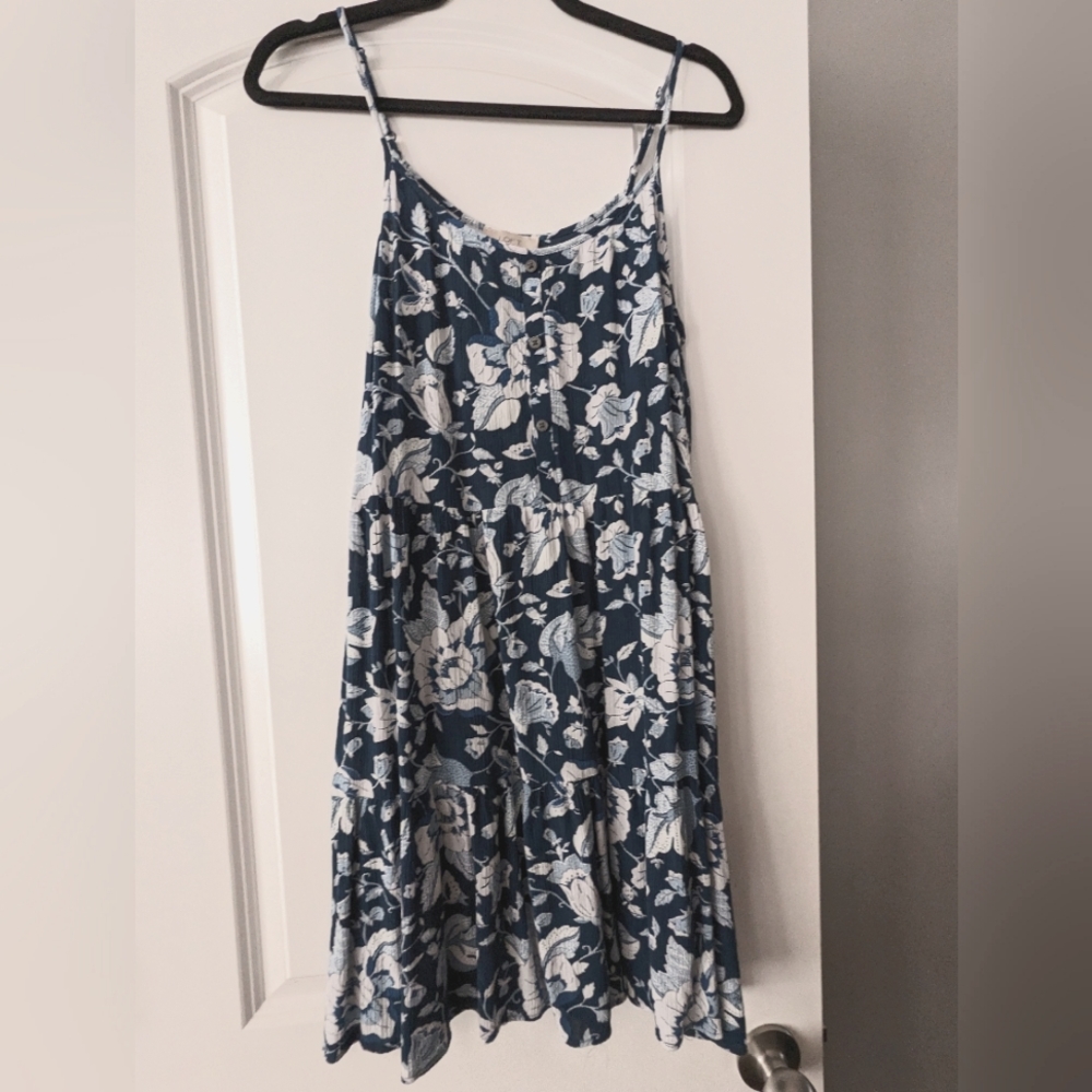 Loft, blue & white floral sundress.